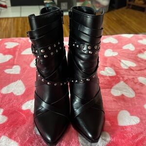 Aldo Black Studded Ankle Booties